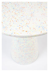 Victorie Recycled Side Table, Ø40, White/Multi