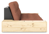 Base Sofa bed with Sideboxes, Clay Brown/black