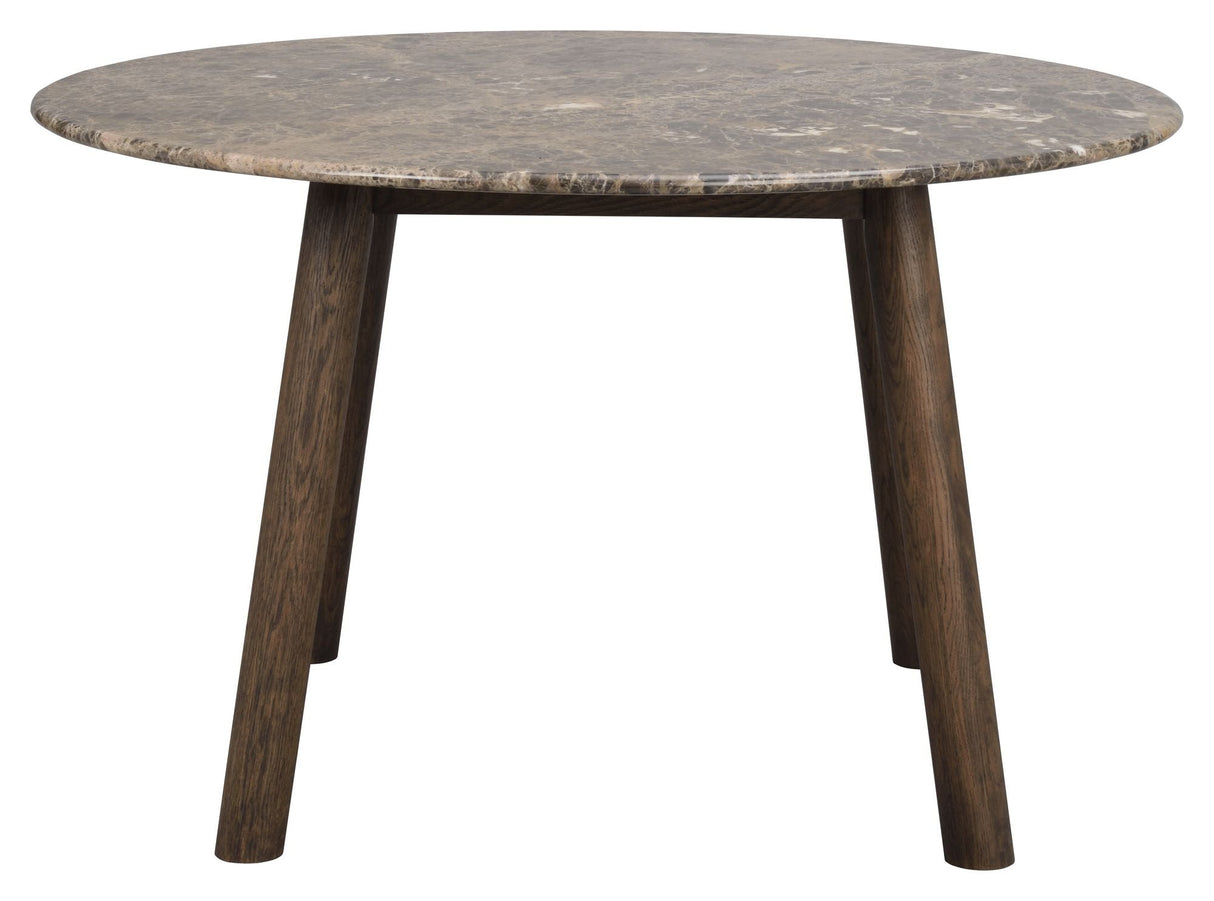 Taransay Dining table, Brown marble, Brown oak, Ø125