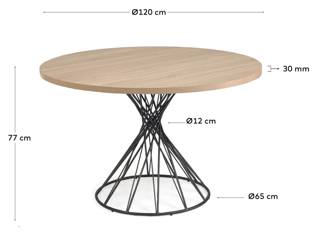 Niut Dining Table Ø120, Melamine/Steel