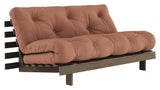 Roots 160 Sofa bed, Brown lacquered pine, Clay Brown