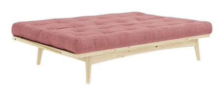 Folk Sofa bed, Pine, Sorbet Pink velvet