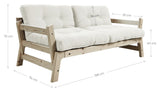 Step Sofa bed, 200, Pine/Off-white