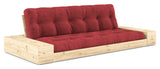 Base Sofa bed with Sideboxes, Ruby Red/nature