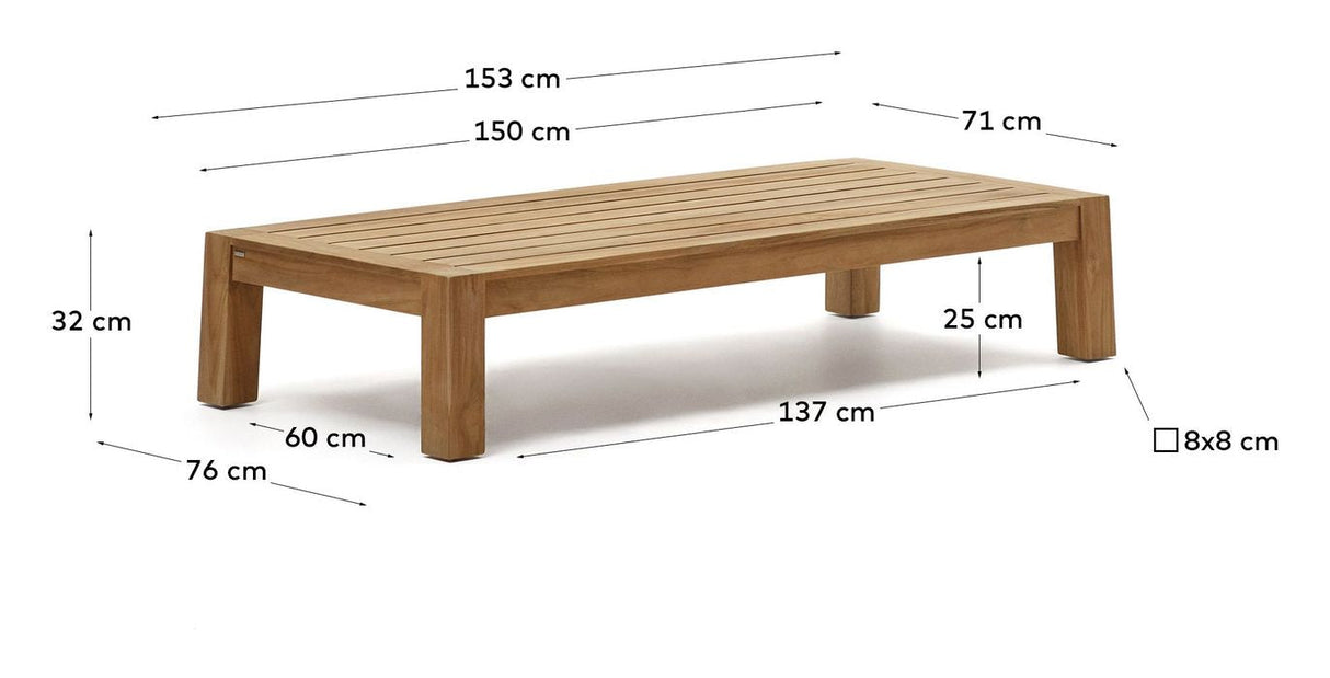 Forcanera Coffee table, Solid teak, 150x71