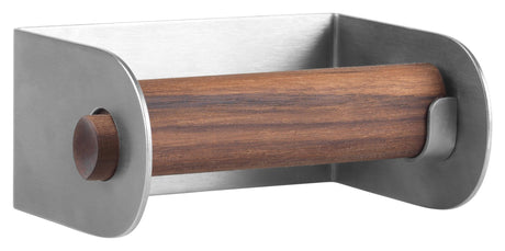 Dowel Stainless Steel/Walnut Toilet Roll Holder