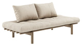 Pace Daybed Sofa bed, Brown lacquered pine, Beige