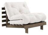 Roots 90 Sofa bed, Brown lacquered pine, Natural