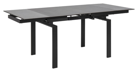 Huddersfield Dining table with glass/ceramics 120/200x85, black