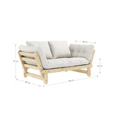 Beat, sofa bed, bordeux/nature