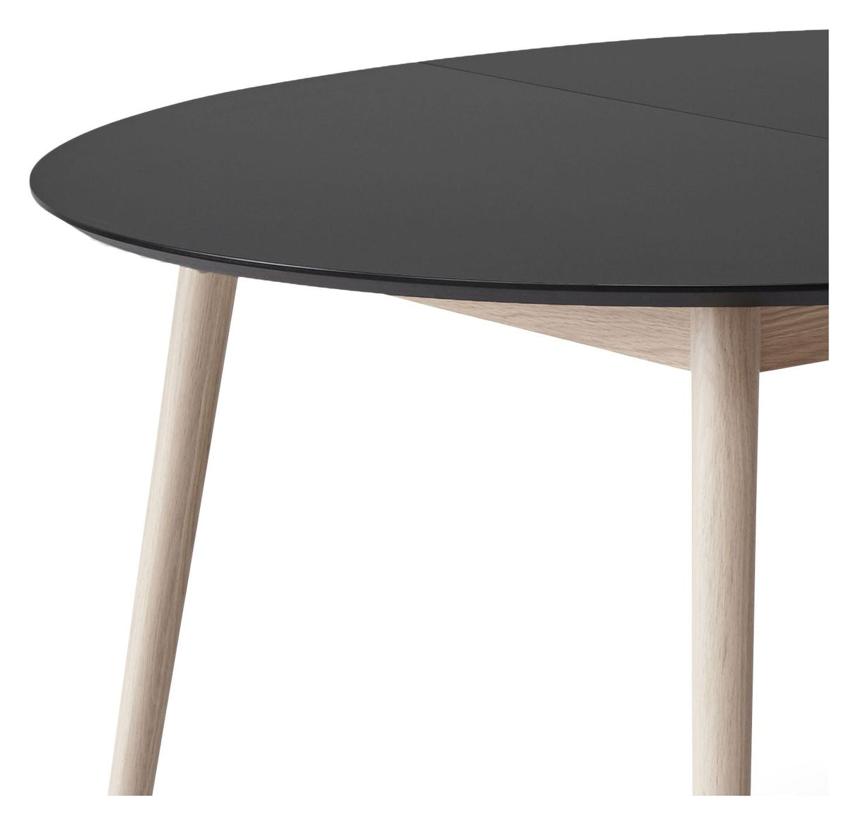 Meza Round Dining Table Ø135, Black/Oak legs