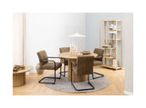 Adele Dining chair with arm, Brown fabric