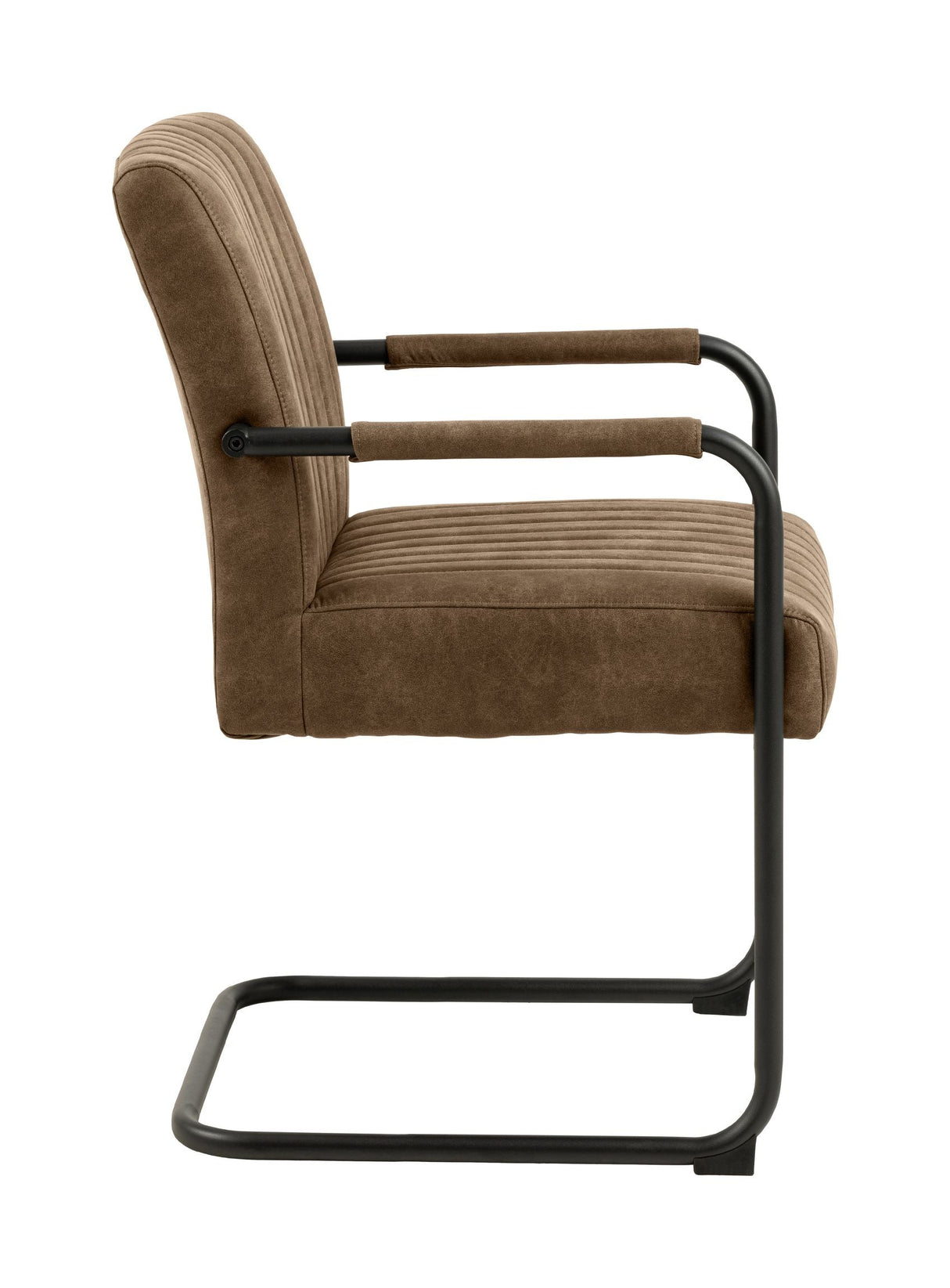 Adele Dining chair with arm, Brown fabric