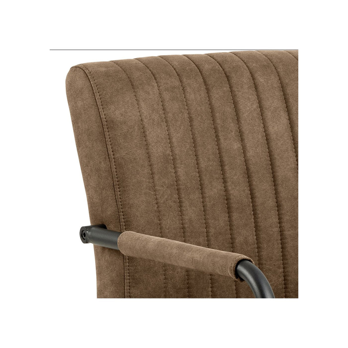 Adele Dining chair with arm, Brown fabric