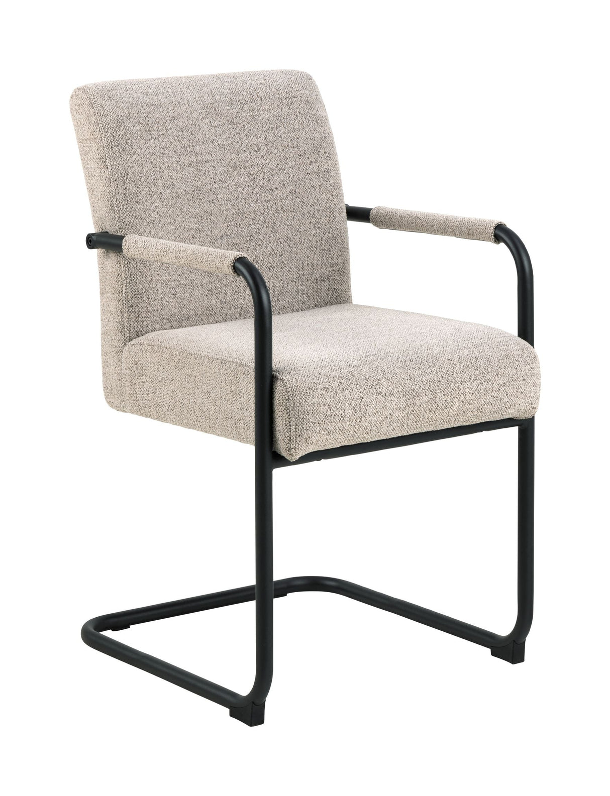 Adele Dining chair with arm, Light melange fabric