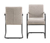 Adele Dining chair with arm, Light melange fabric