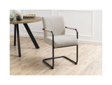 Adele Dining chair with arm, Light melange fabric