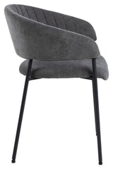 Ann Dining chair with armrests, Gray fabric