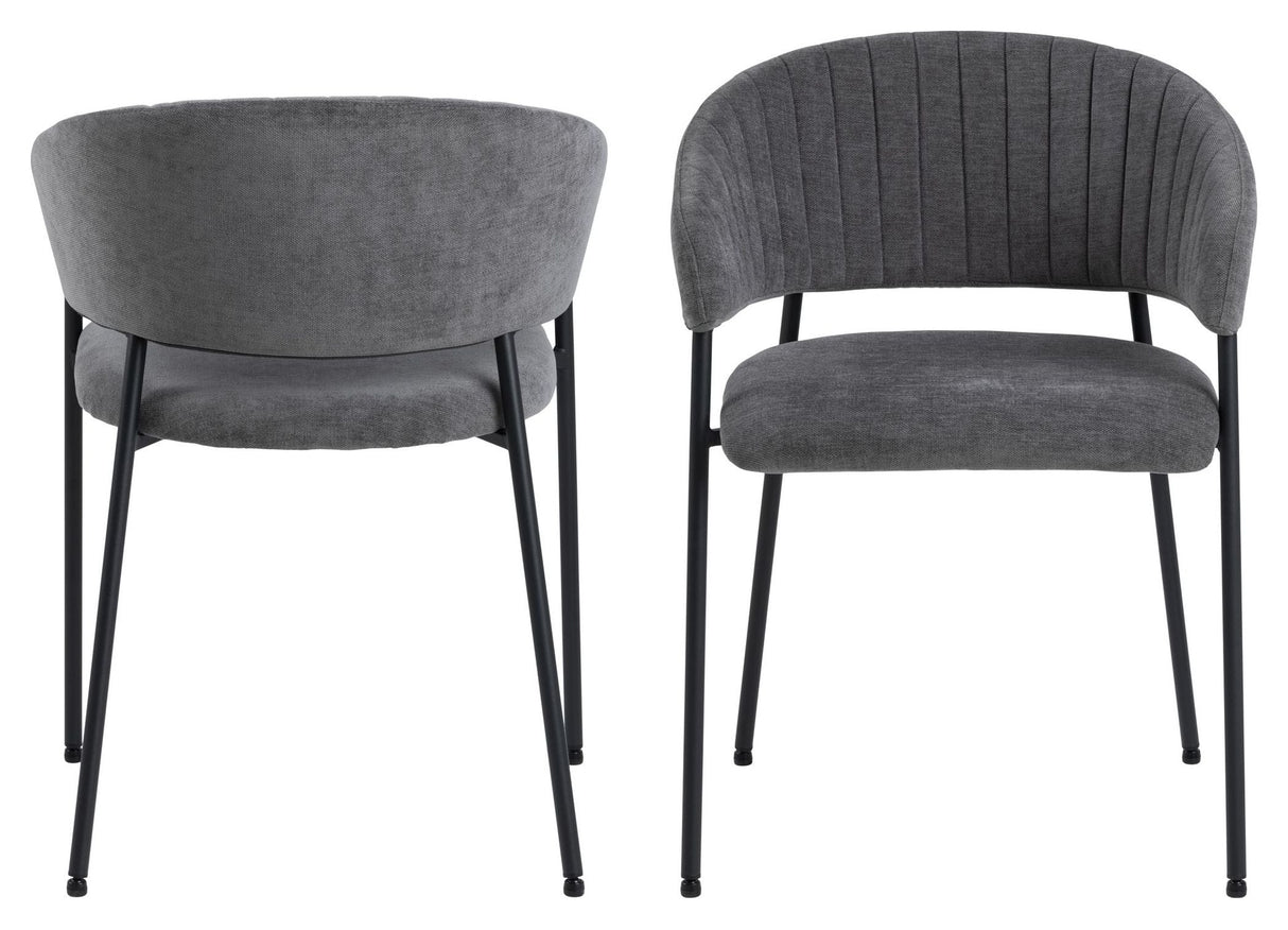 Ann Dining chair with armrests, Gray fabric