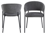 Ann Dining chair with armrests, Gray fabric