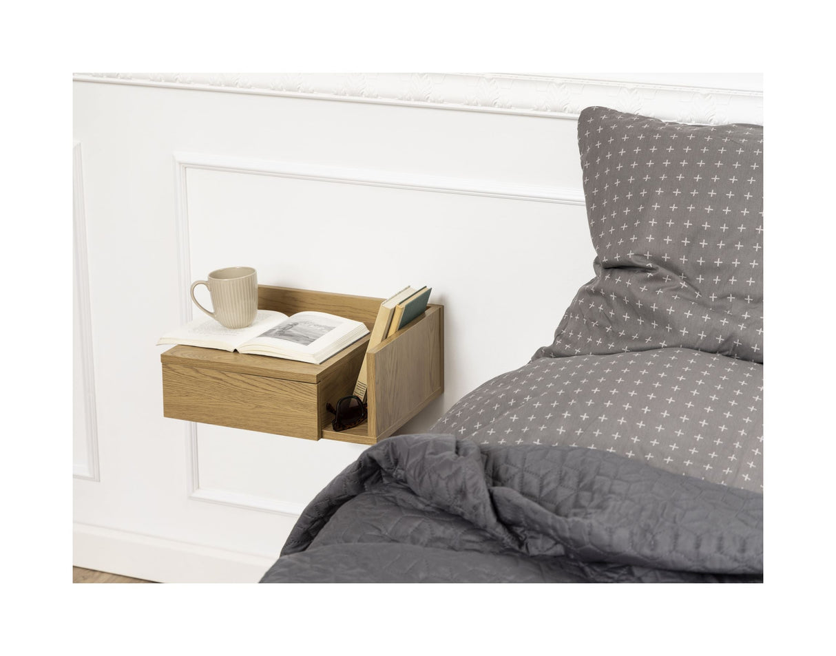 Ashlan Bedside table reversible with wall mounting 40x32x16.5, Nature