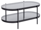 Bayonne Coffee table, Gray glass, 95x50x42