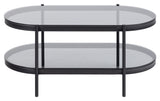 Bayonne Coffee table, Gray glass, 95x50x42