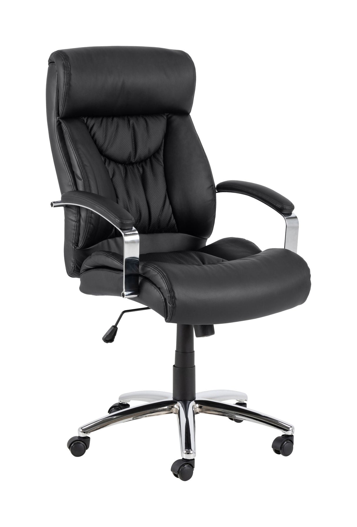 Benson Office chair with gas lift, turn and tilt function, Black PU leather look