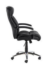 Benson Office chair with gas lift, turn and tilt function, Black PU leather look