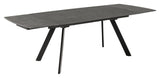 Blackburn Dining table with pull-out, Black ceramic, 160/240x97