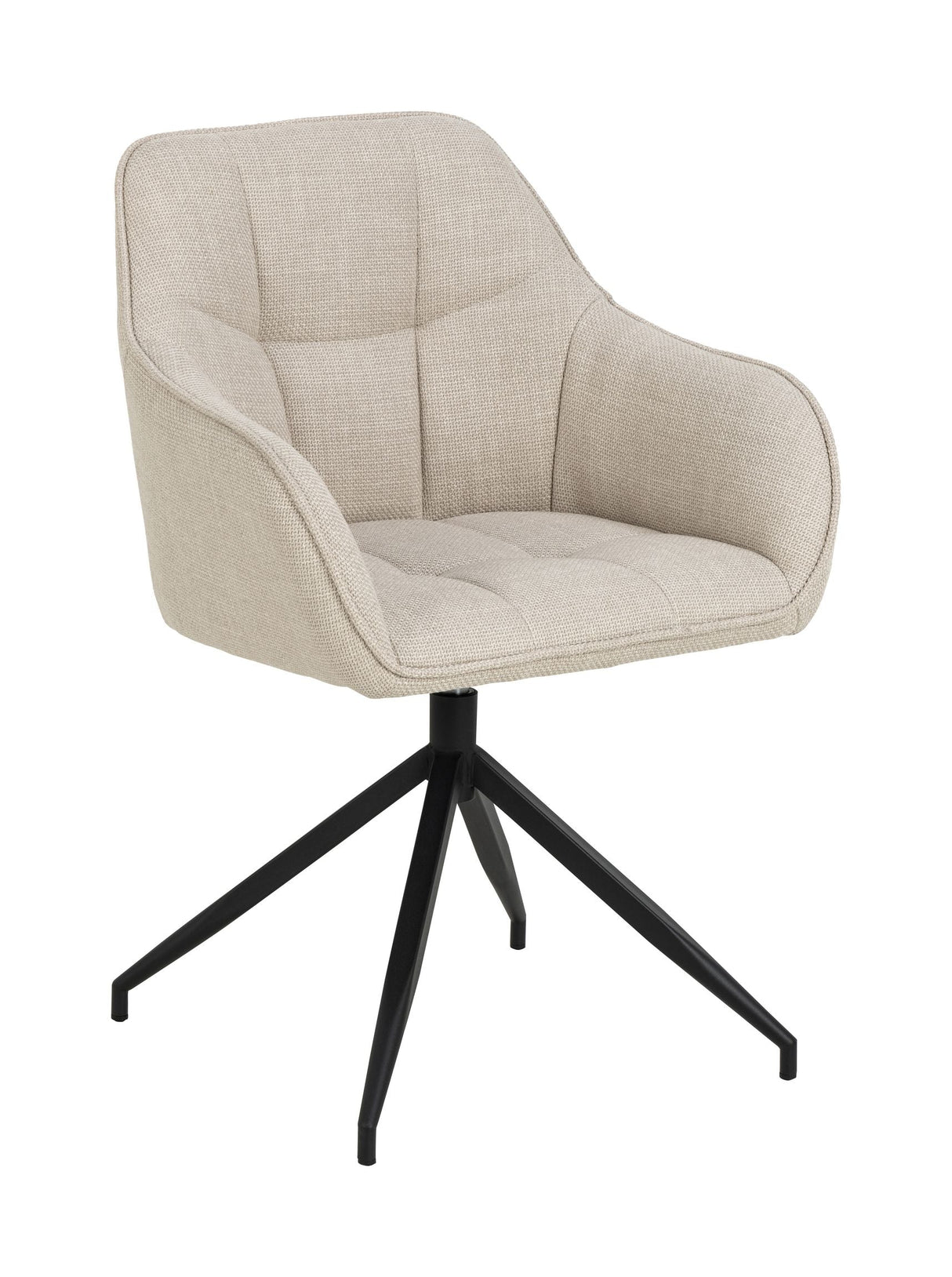 Åre Dining chair with armrests and turns, Beige fabric