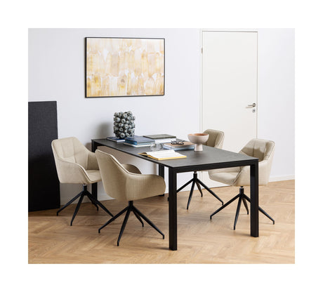 Åre Dining chair with armrests and turns, Beige fabric