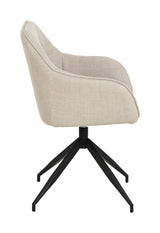 Åre Dining chair with armrests and turns, Beige fabric