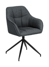 Åre Dining chair with armrests and turns, Gray fabric