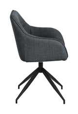 Åre Dining chair with armrests and turns, Gray fabric