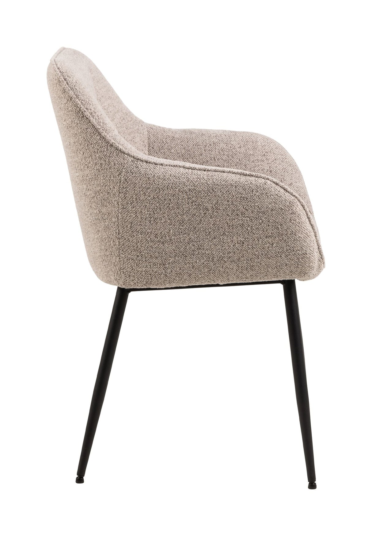 Åre Dining chair with armrests and sewing, Beige fabric