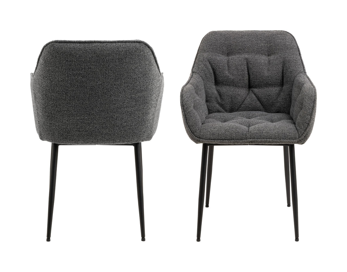 Brooke Dining chair with armrests, Anthracite fabric