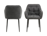 Brooke Dining chair with armrests, Anthracite fabric