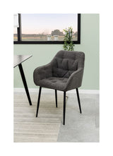 Brooke Dining chair with armrests, Anthracite fabric