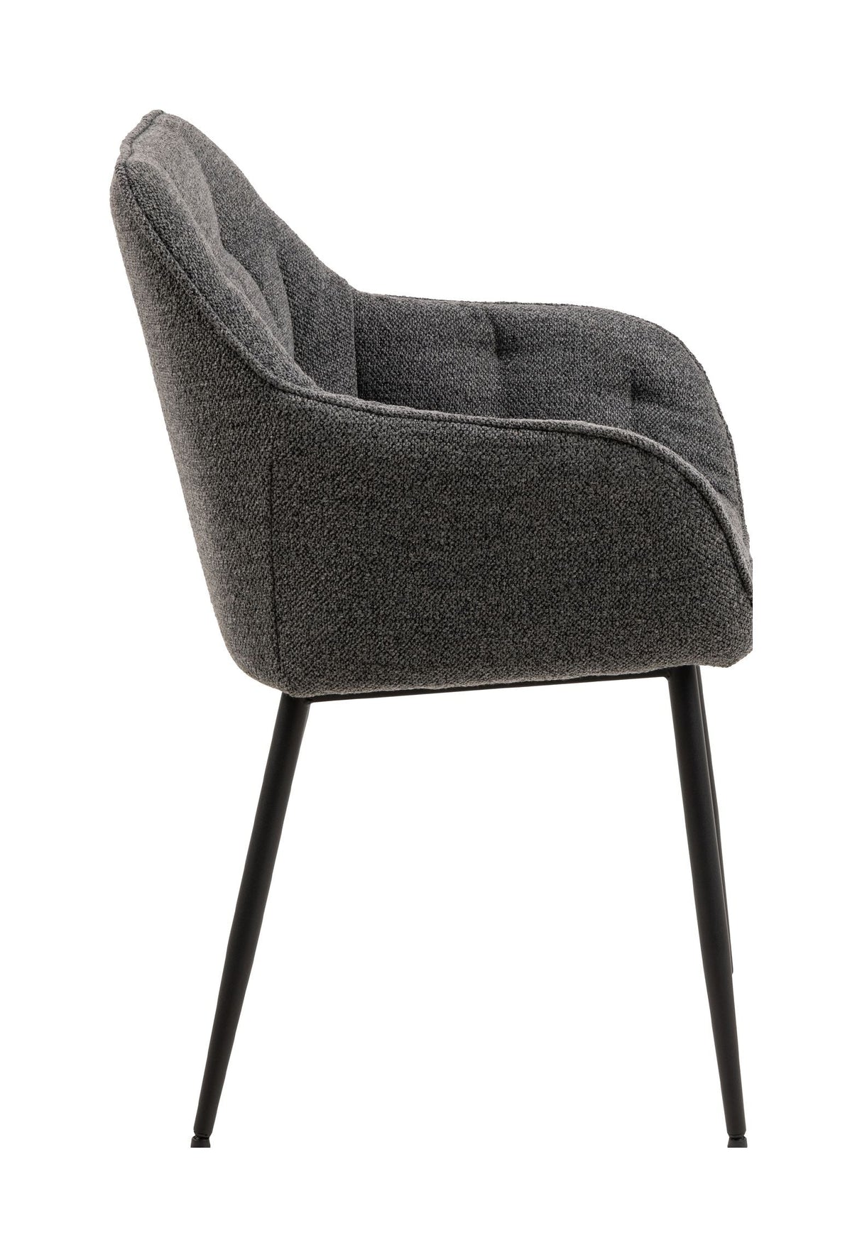 Brooke Dining chair with armrests, Anthracite fabric