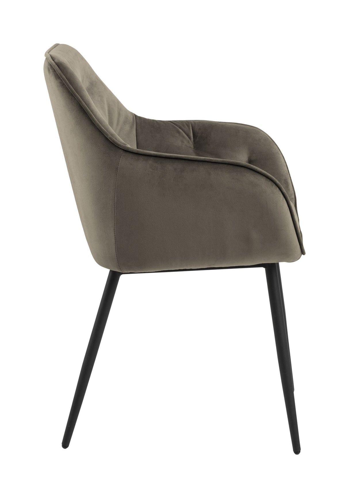 Brooke Dining chair with armrests, Beige Velour