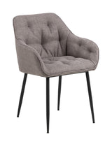 Brooke Dining chair with armrests, Gray-brown fabric