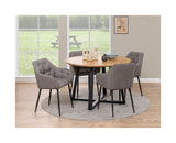 Brooke Dining chair with armrests, Gray-brown fabric