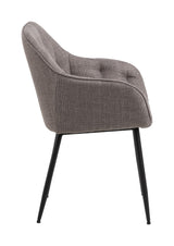 Brooke Dining chair with armrests, Gray-brown fabric