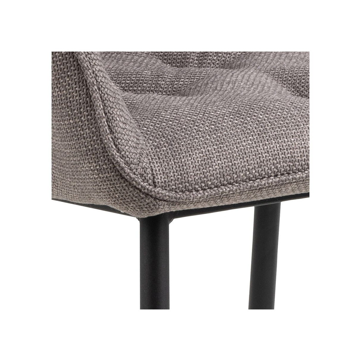 Brooke Dining chair with armrests, Gray-brown fabric