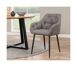 Brooke Dining chair with armrests, Gray-brown fabric