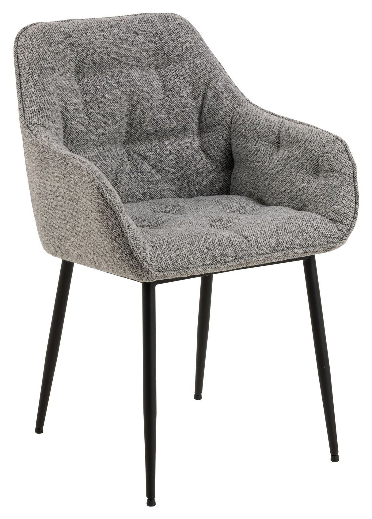 Brooke Dining chair with armrests, Gray fabric