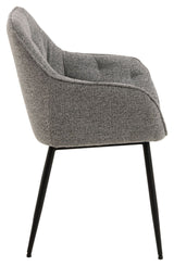 Brooke Dining chair with armrests, Gray fabric