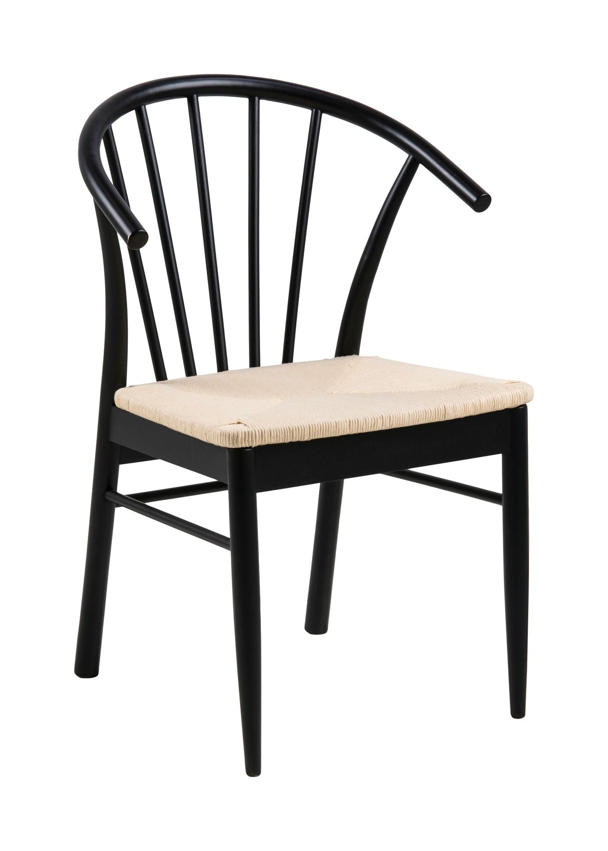 Hornbæk Dining chair with armrests, Matte black lacquered oak