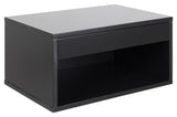 Cholet Bedside table with wall mounting, Black MDF, 50x35